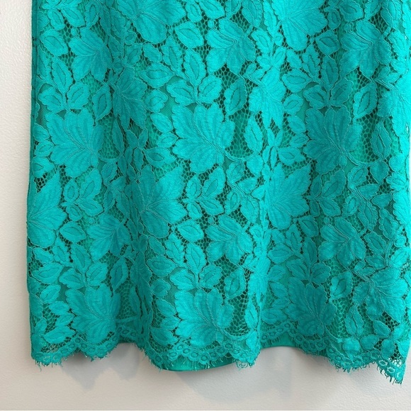 CeCe Teal Blue Lace Short Sleeve Shift Mini Dress Size 8 - Picture 7 of 10
